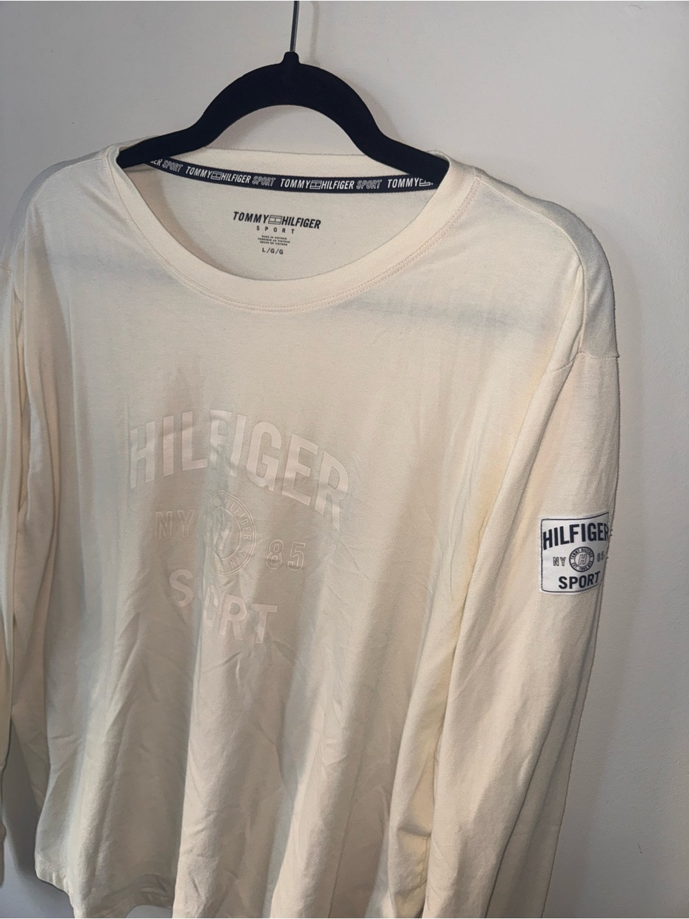 Tommy Hilfiger Sport Cream Long-Sleeve Logo Tee